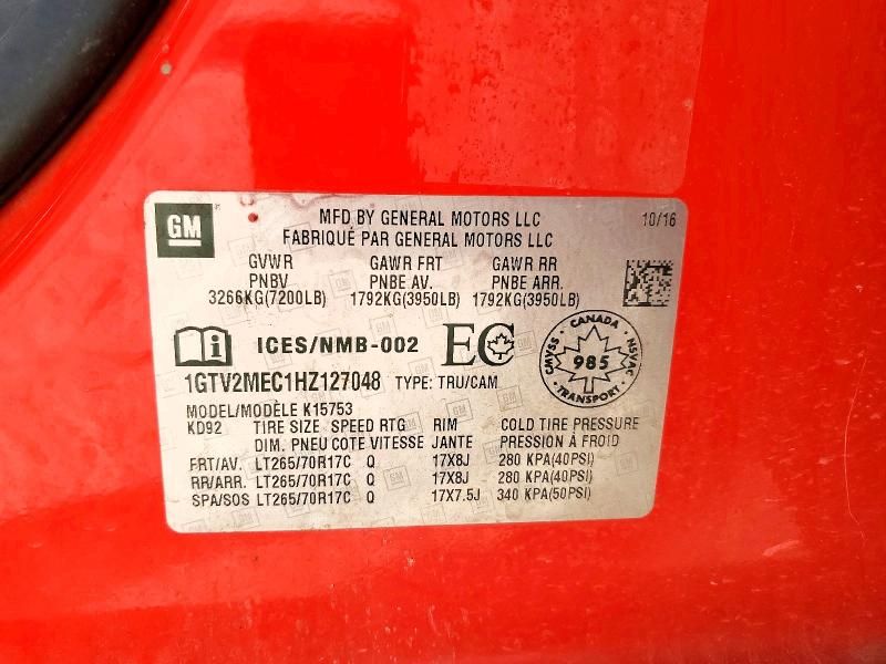 2017 GMC Sierra K1500 SLE