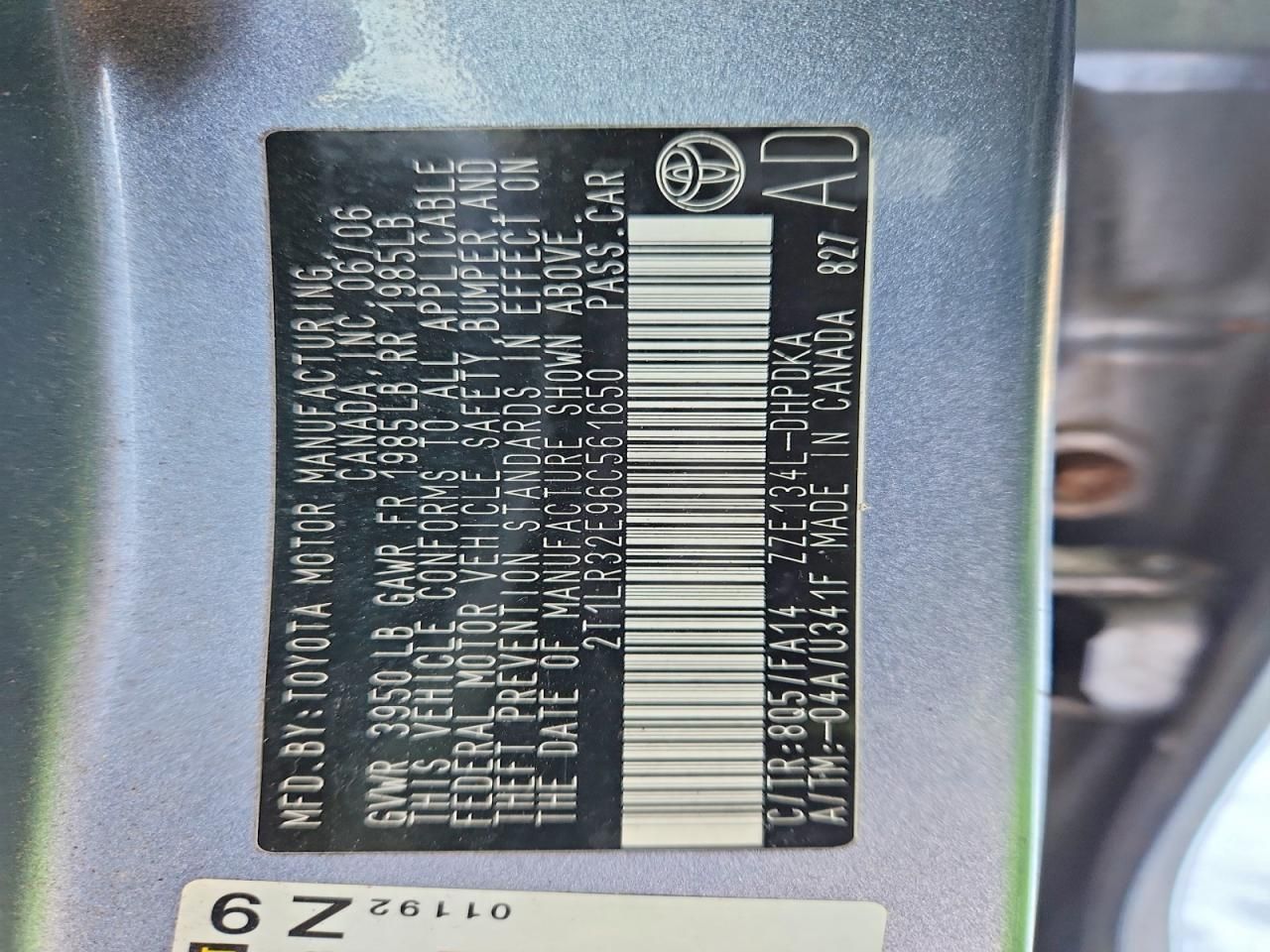 2006 Toyota Corolla Matrix Base