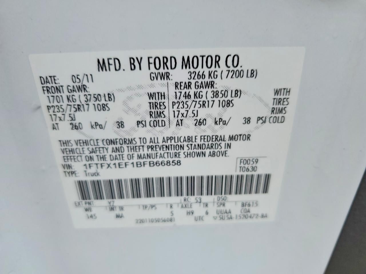 2011 Ford F150 Super cab