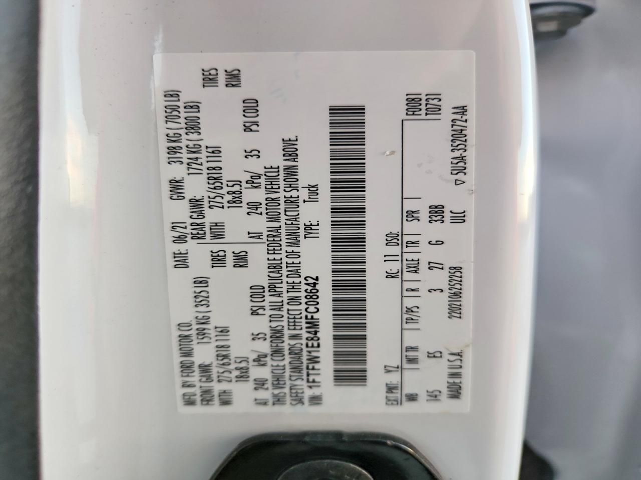 2021 Ford F150 Supercrew