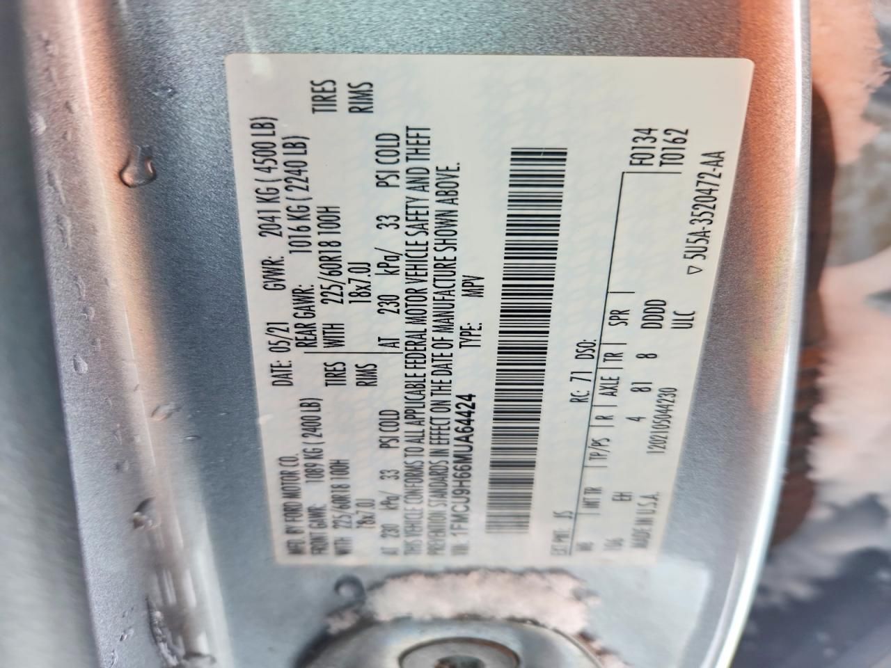 2021 Ford Escape sel