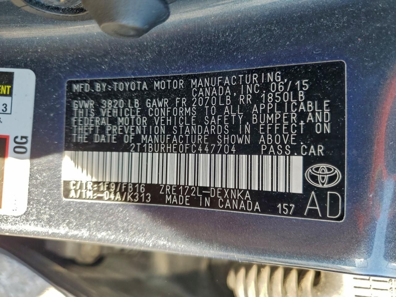 2015 Toyota Corolla l