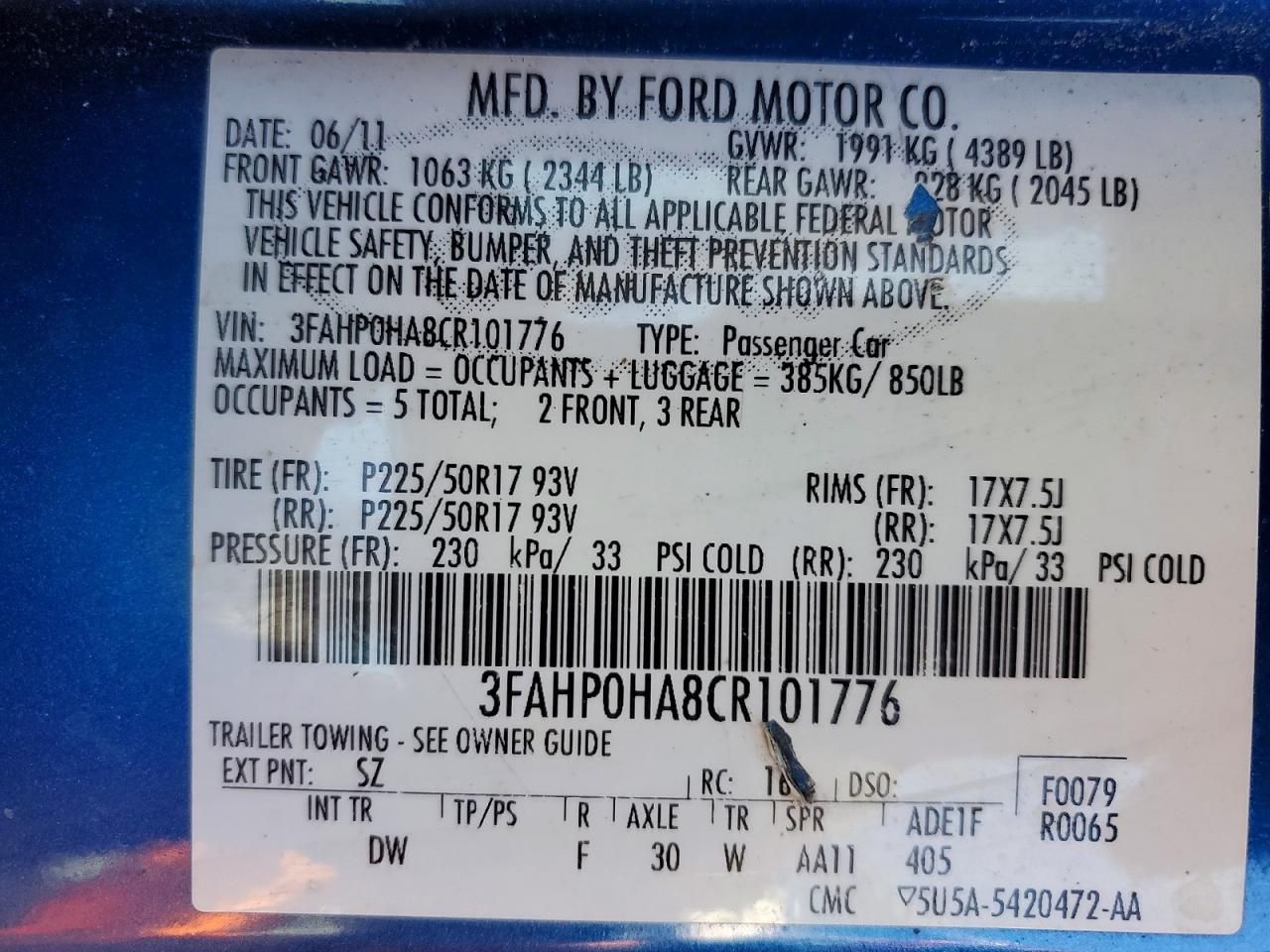 2012 Ford Fusion se