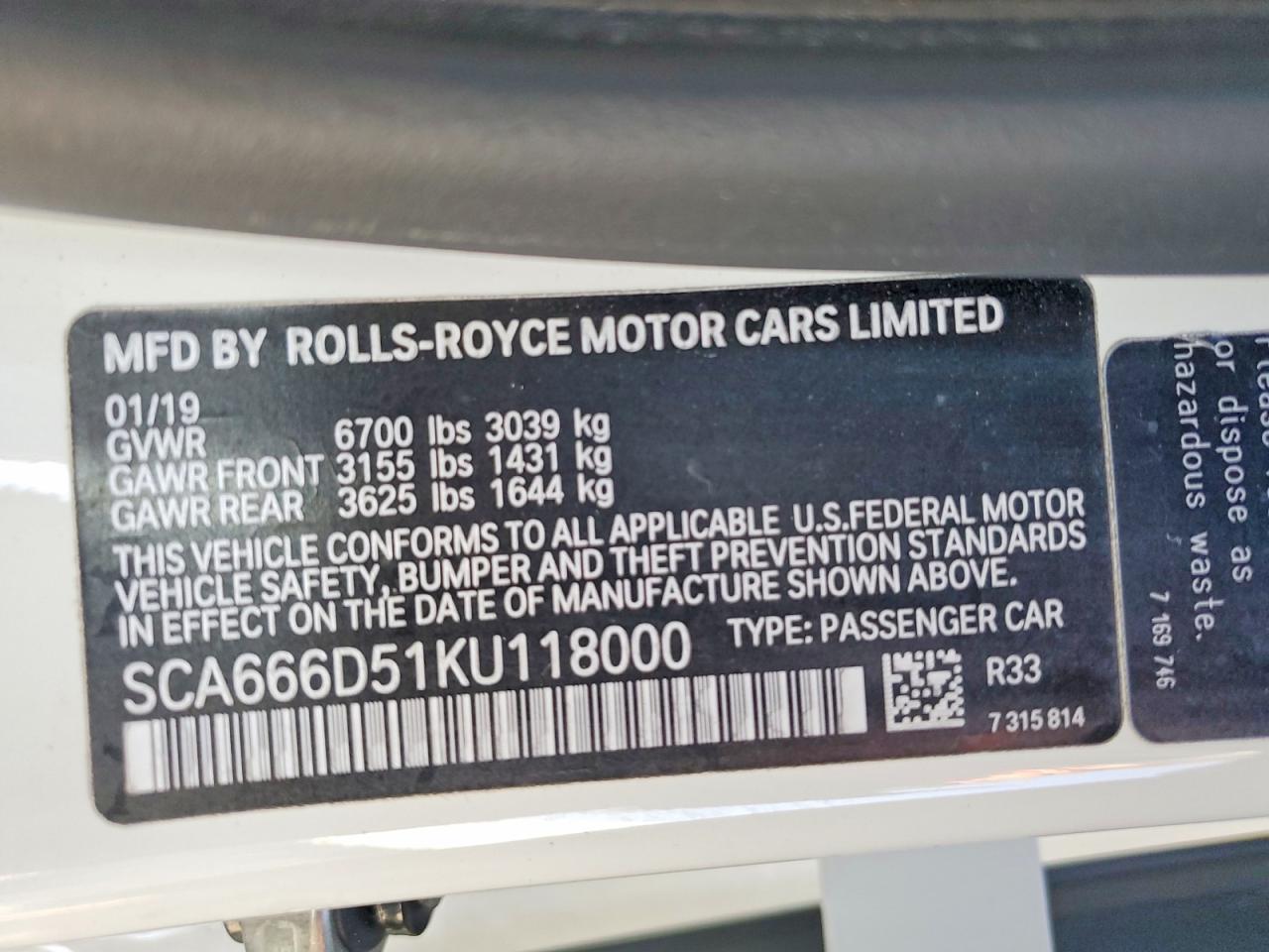 2019 Rolls-Royce Dawn