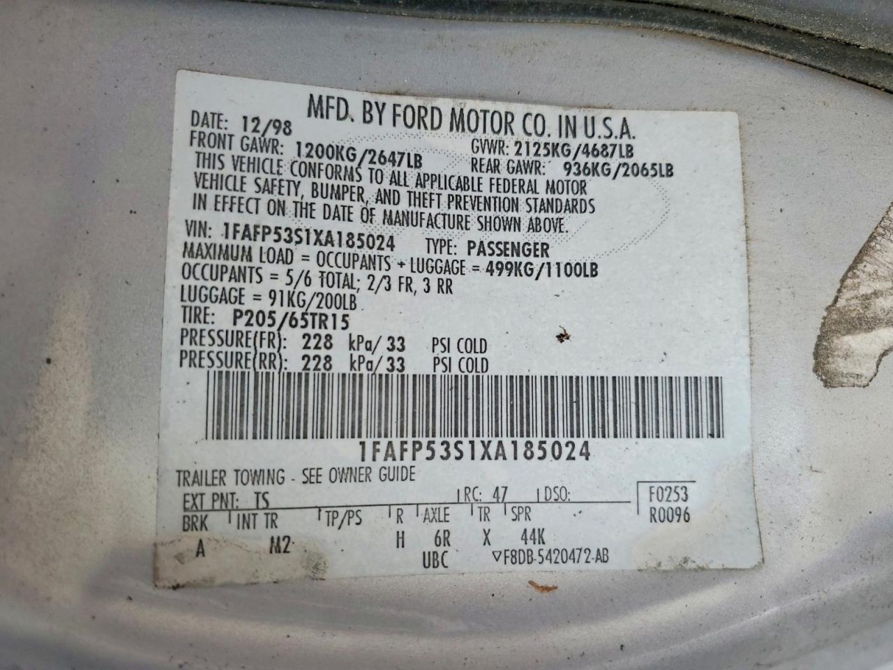 1999 Ford Taurus se