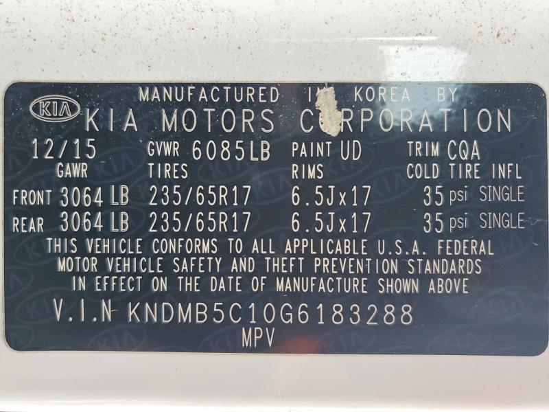 2016 KIA Sedona lx