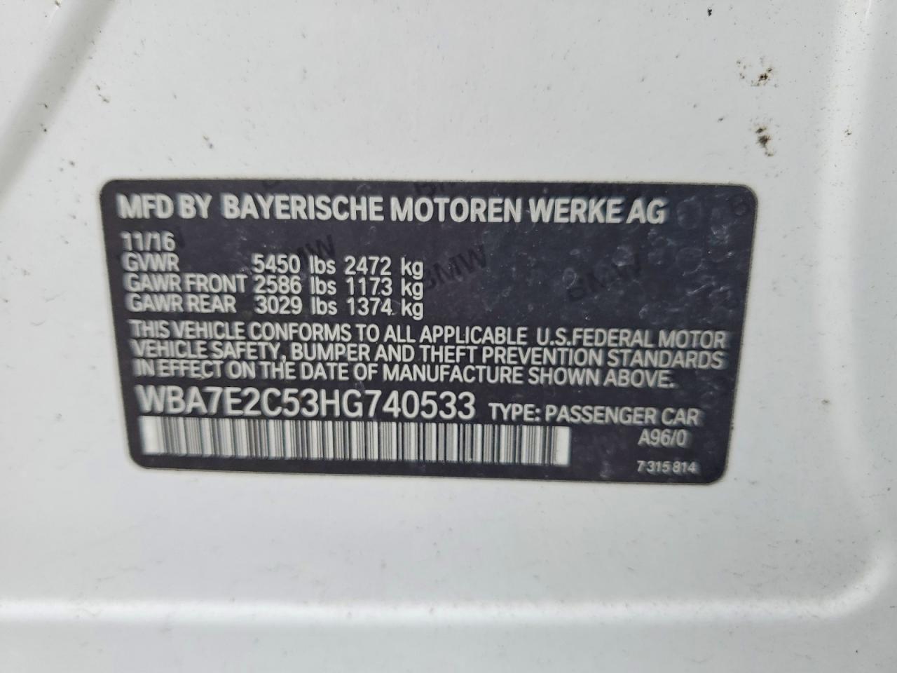 2017 BMW 740 i