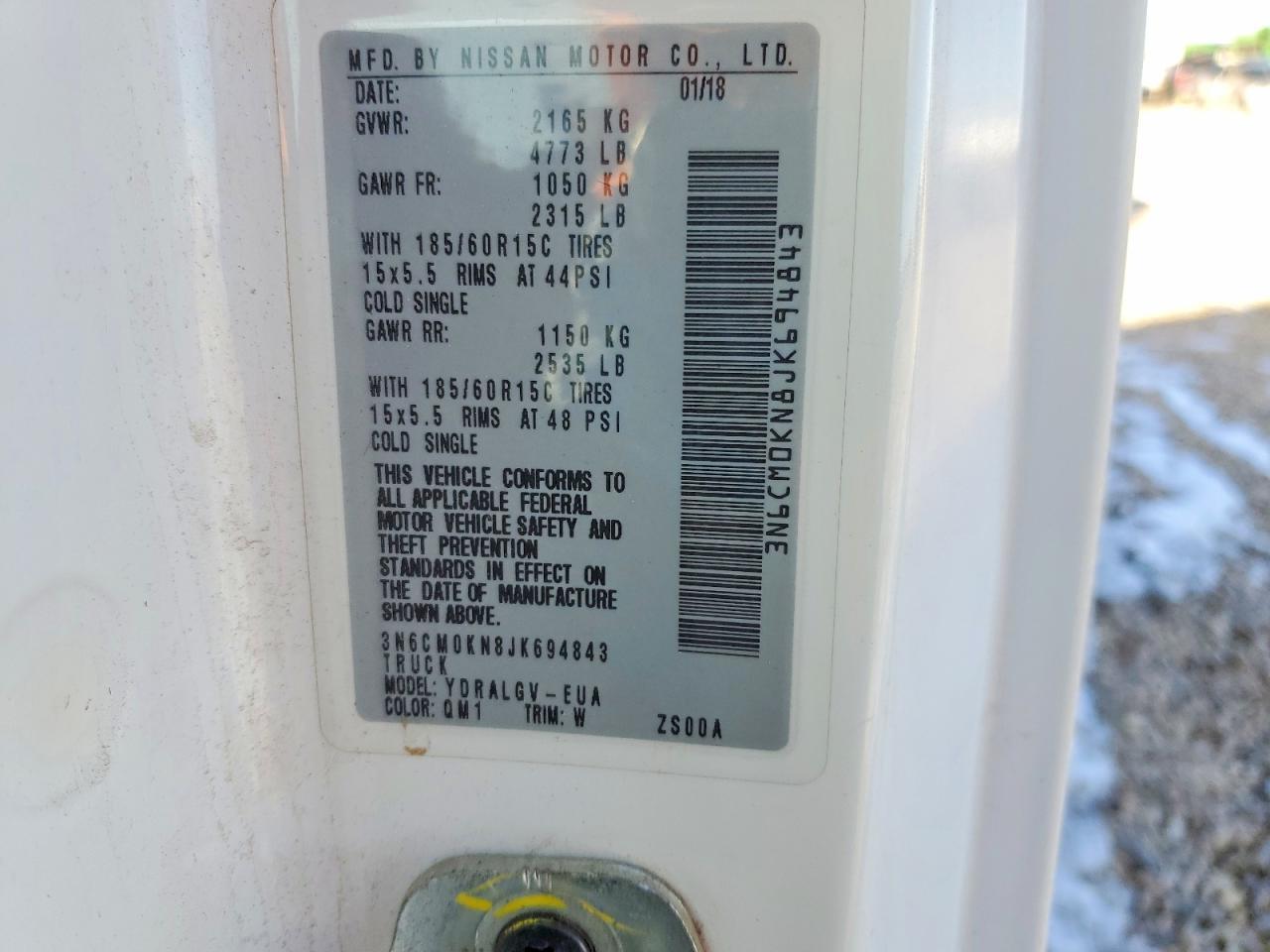 2018 Nissan NV200 Utility / Service Van