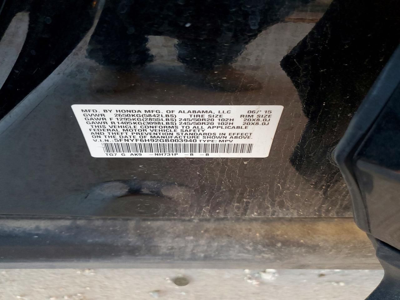 2016 Honda Pilot Touring