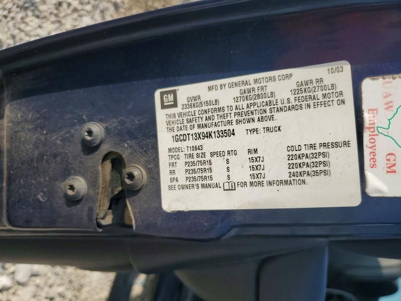 2004 Chevrolet S Truck S10