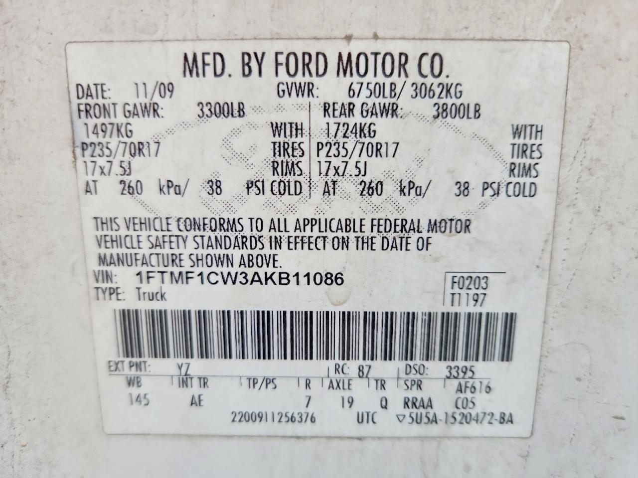 2010 Ford F150 Super Duty Utility / Service Truck