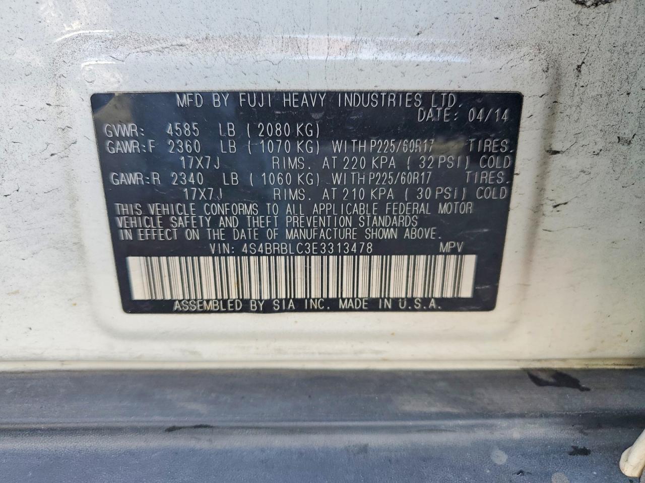 2014 Subaru Outback 2.5i Limited