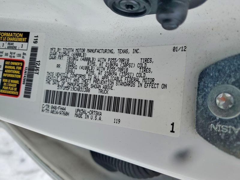 2012 Toyota Tundra Double cab SR5