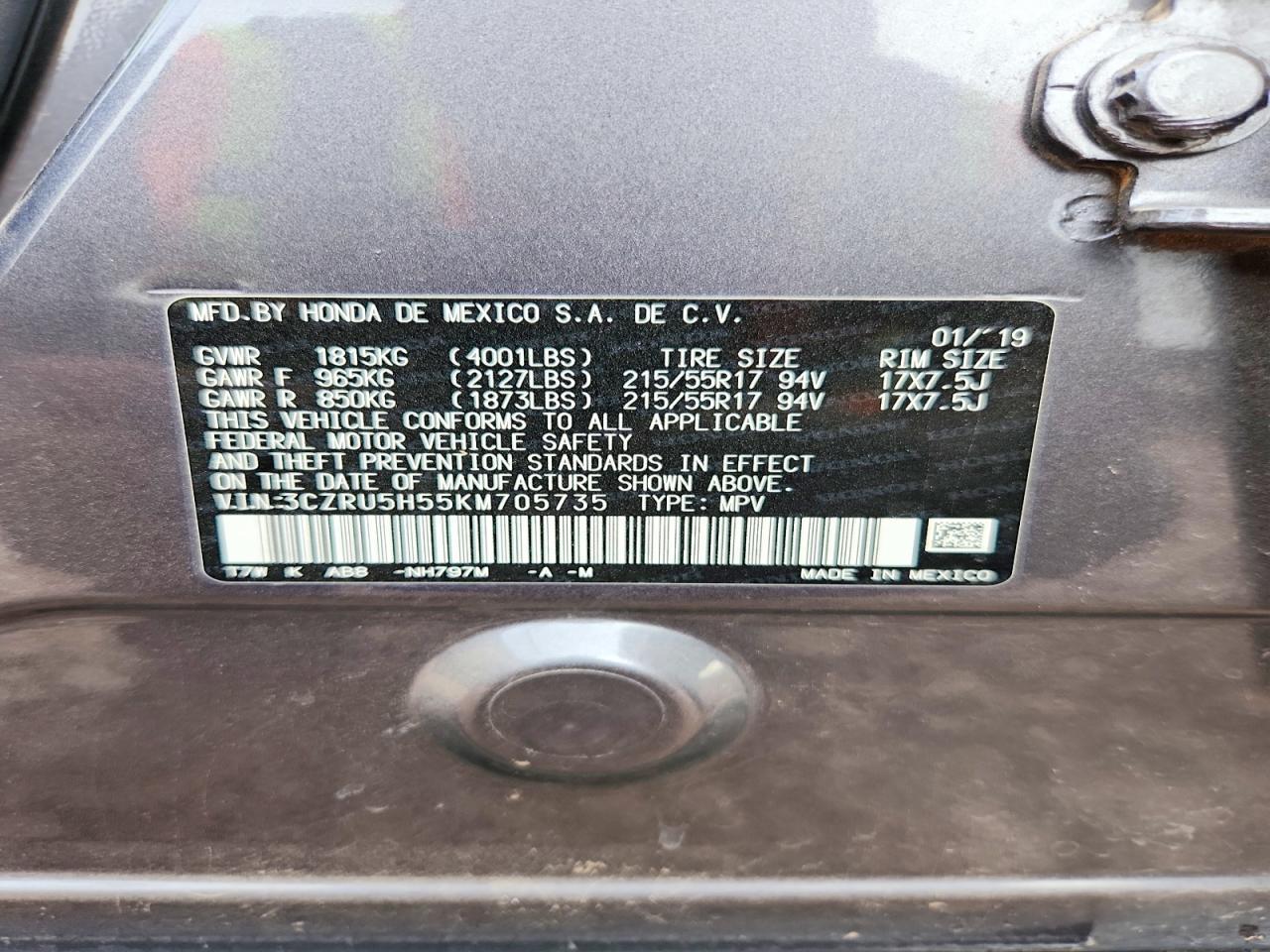 2019 Honda Hr-v ex