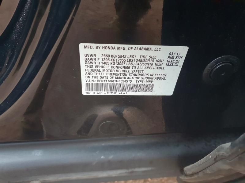 2017 Honda Pilot exl