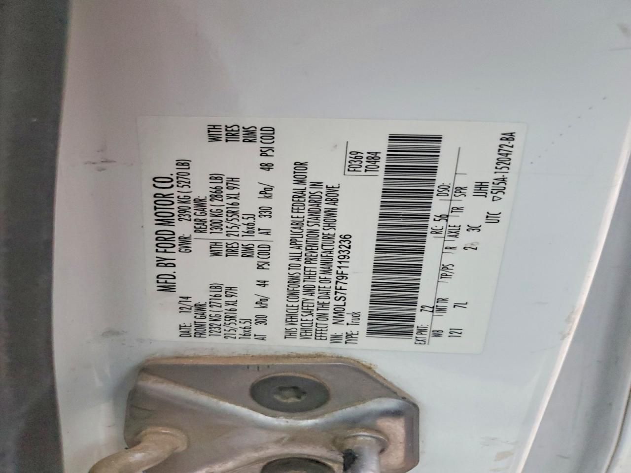 2015 Ford Transit Connect xlt