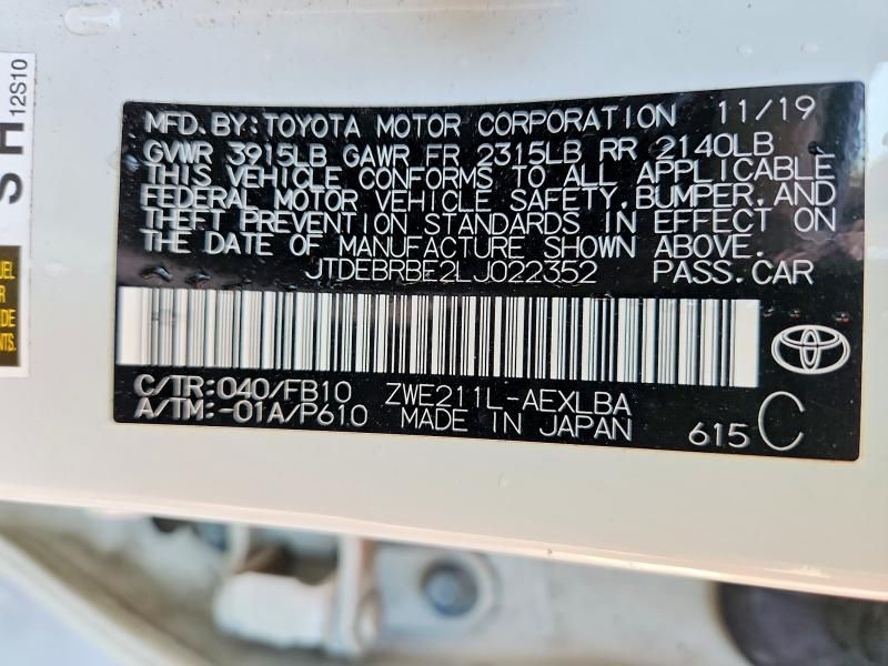 2020 Toyota Corolla le