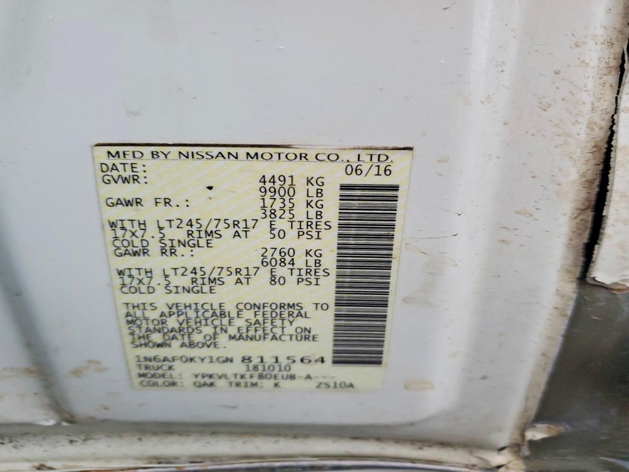 2016 Nissan NV 2500 Delivery Van