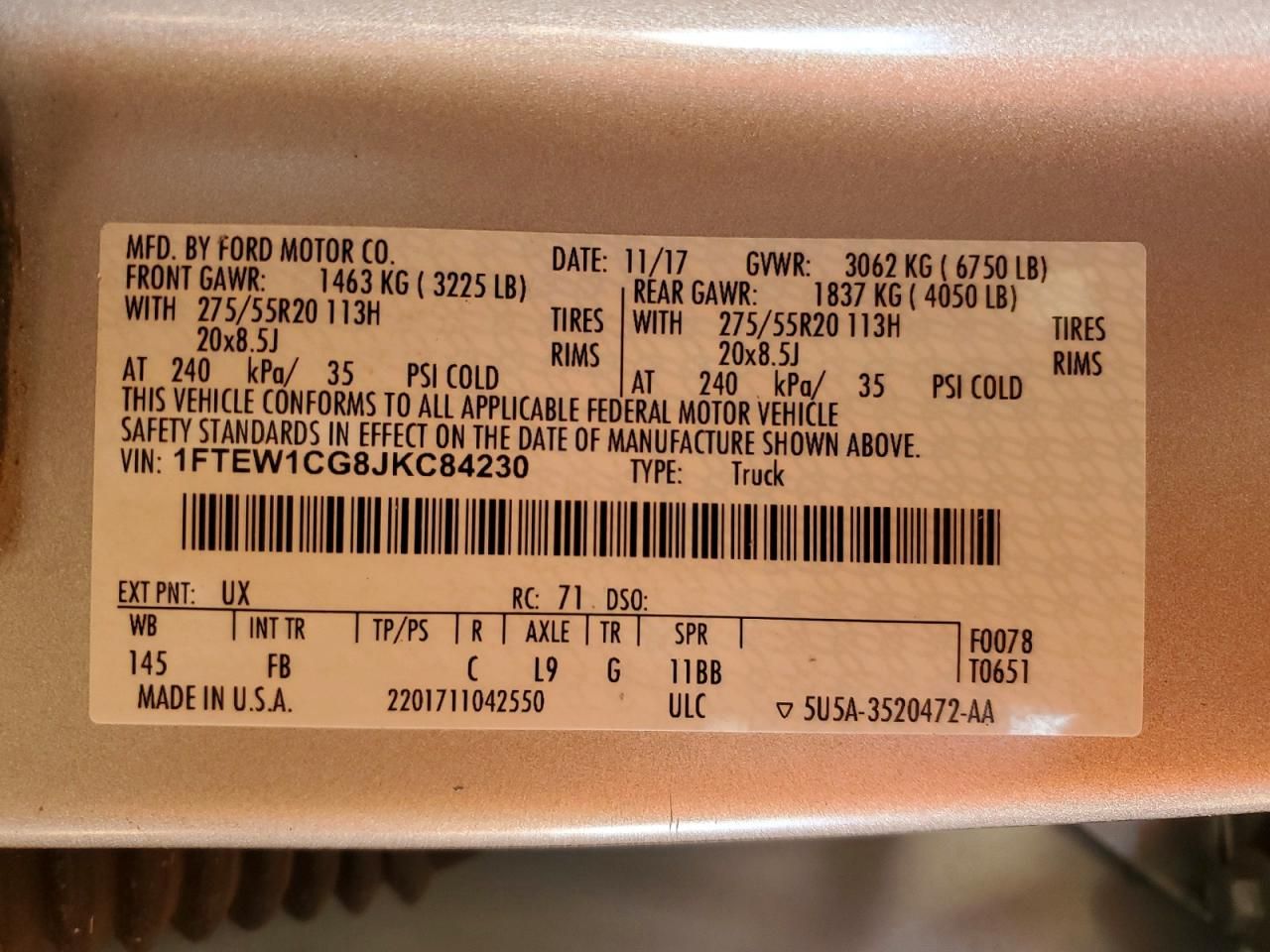 2018 Ford F150 Supercrew