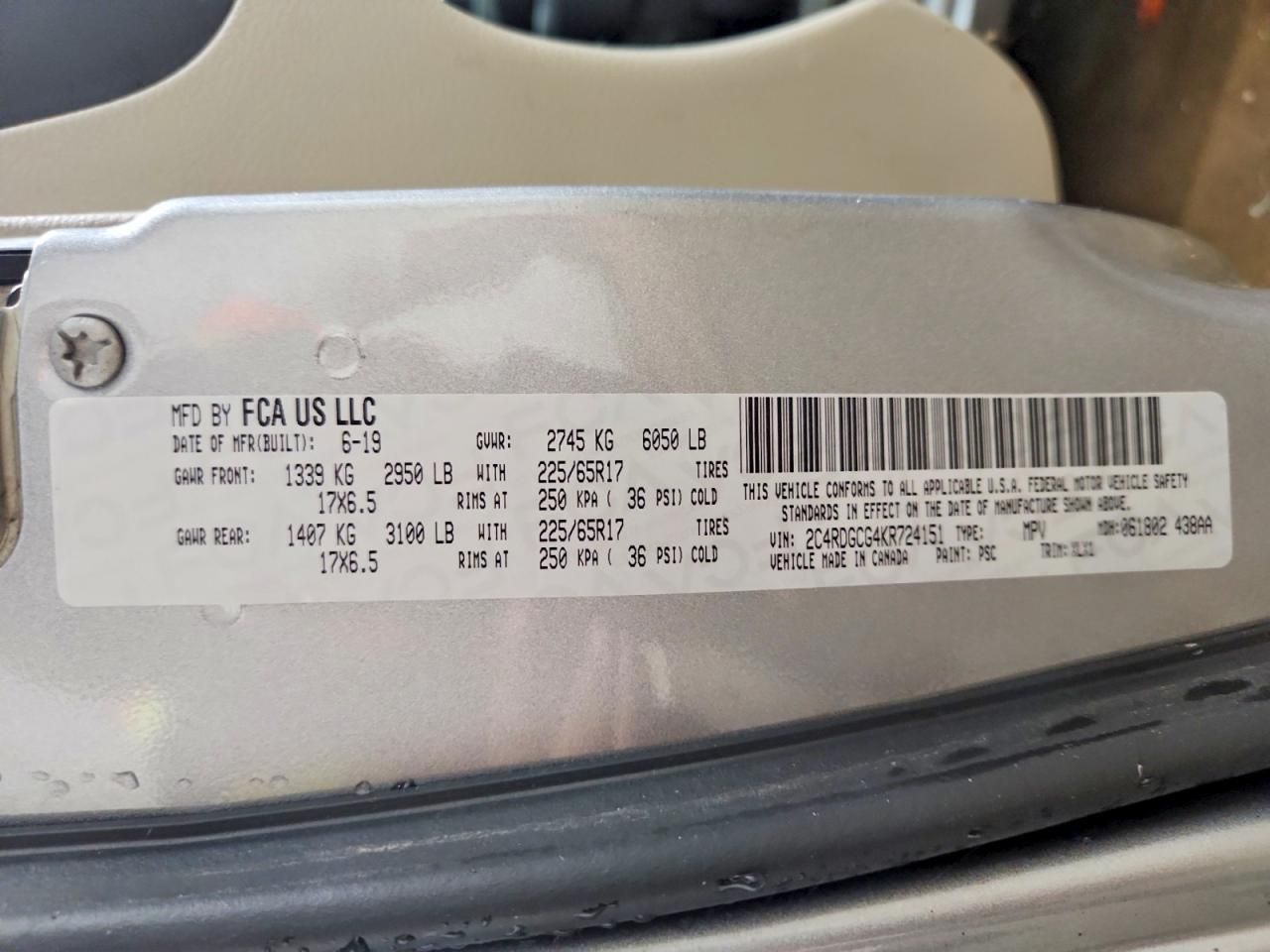 2019 Dodge Grand Caravan sxt