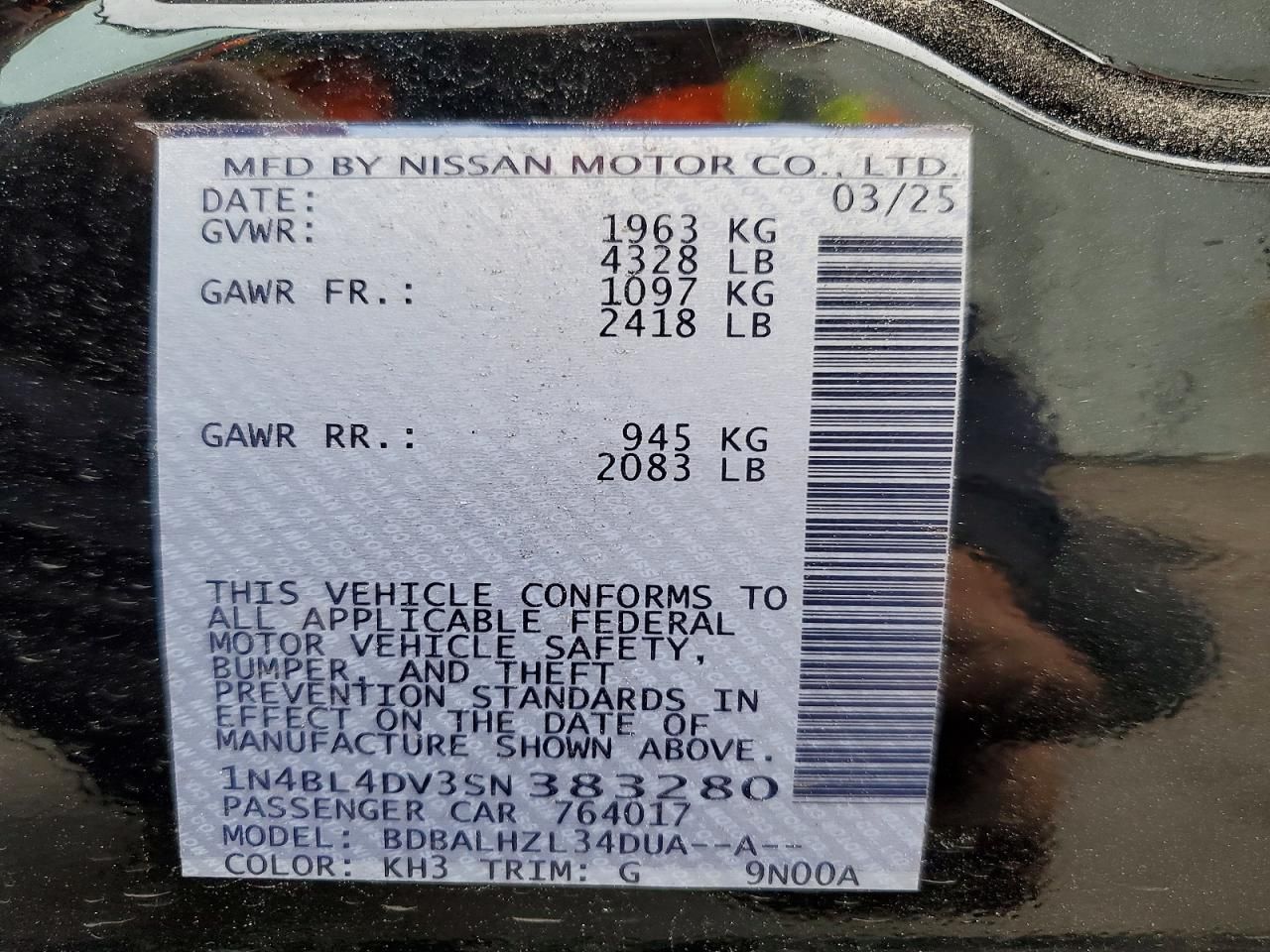 2025 Nissan Altima sv