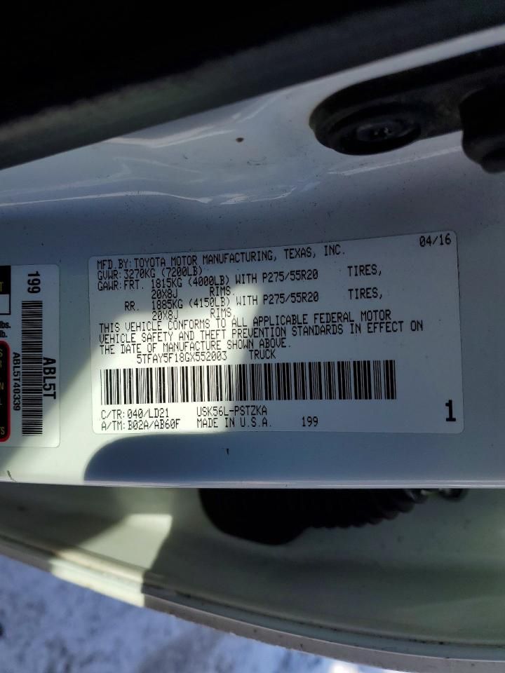 2016 Toyota Tundra Crewmax 1794