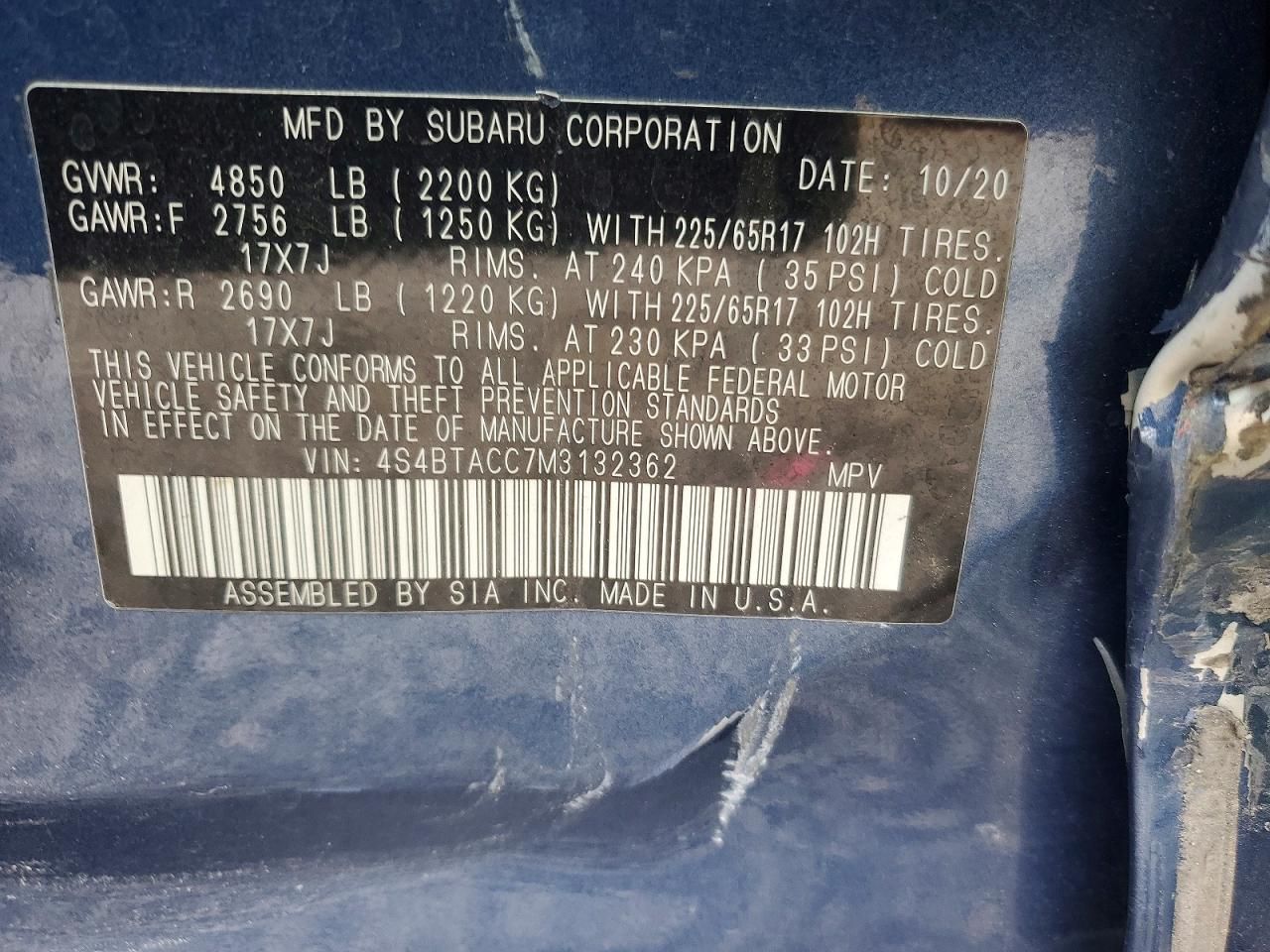 2021 Subaru Outback Premium