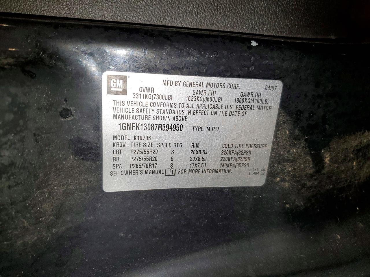 2007 Chevrolet Tahoe K1500