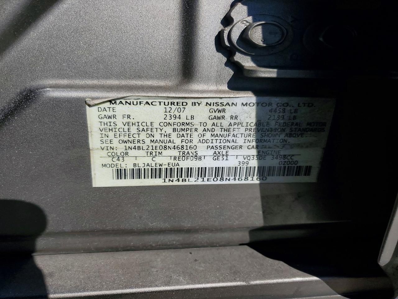 2008 Nissan Altima 3.5se