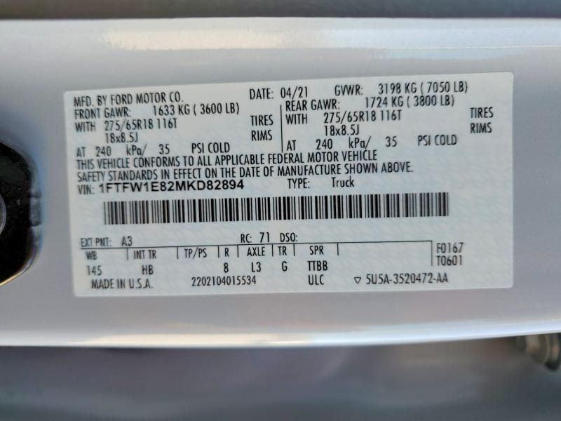 2021 Ford F150 Supercrew