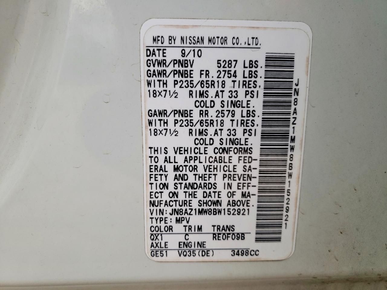 2011 Nissan Murano s