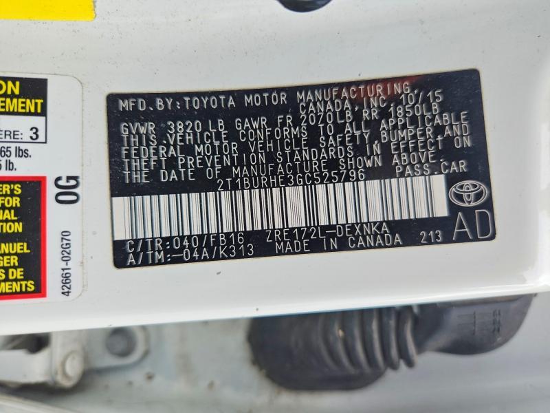 2016 Toyota Corolla l