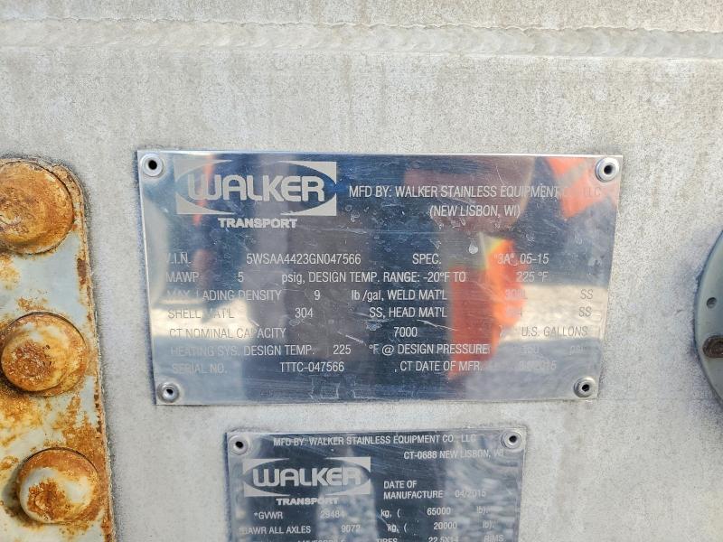 2016 Walker Tank Trailer