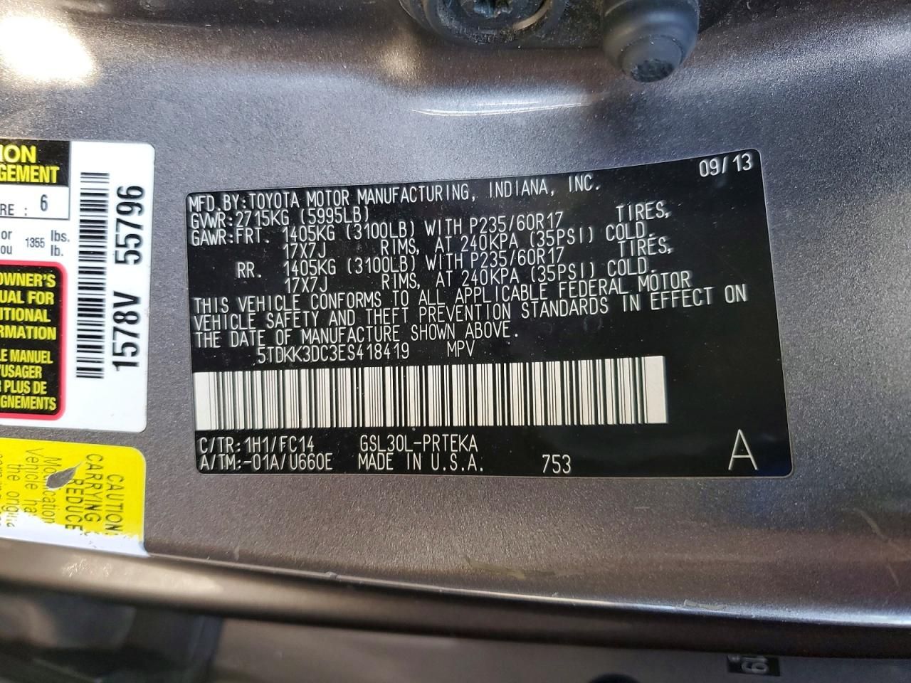 2014 Toyota Sienna le