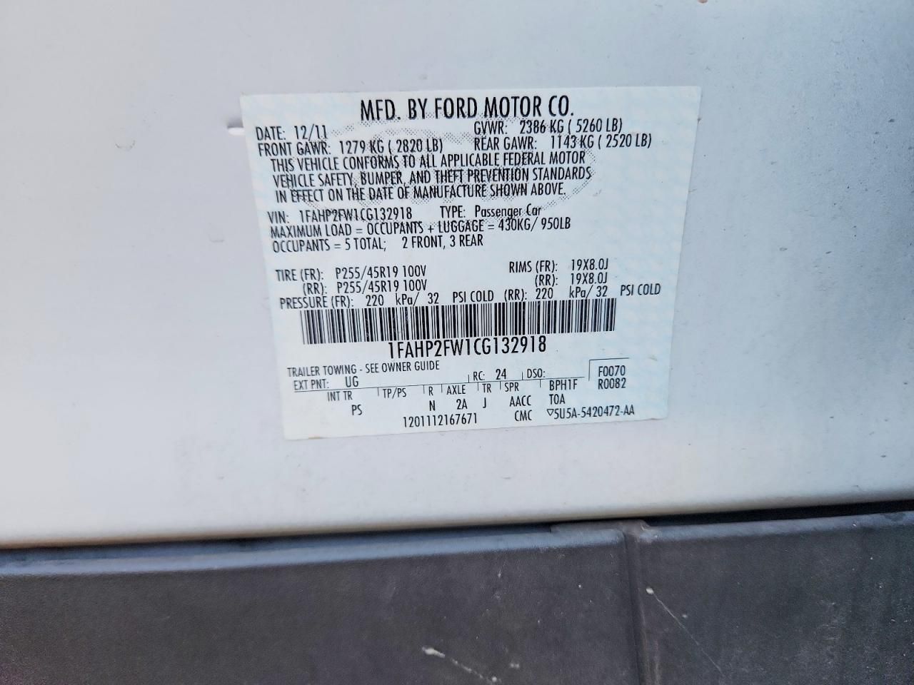 2012 Ford Taurus Limited