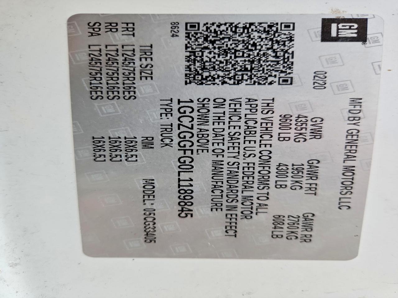 2020 Chevrolet Express G3500 Utility / Service Van