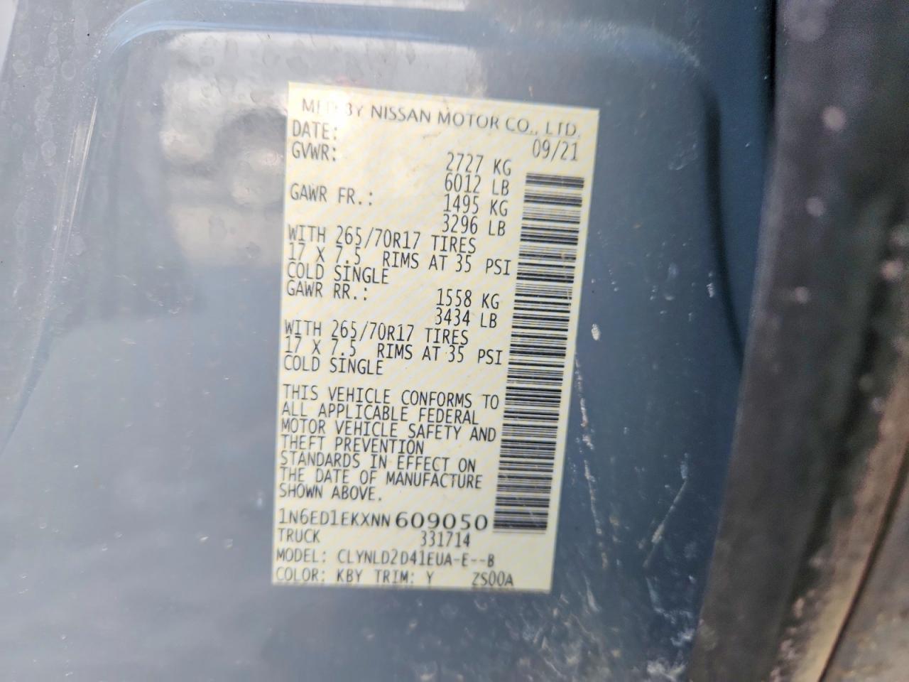 2022 Nissan Frontier s