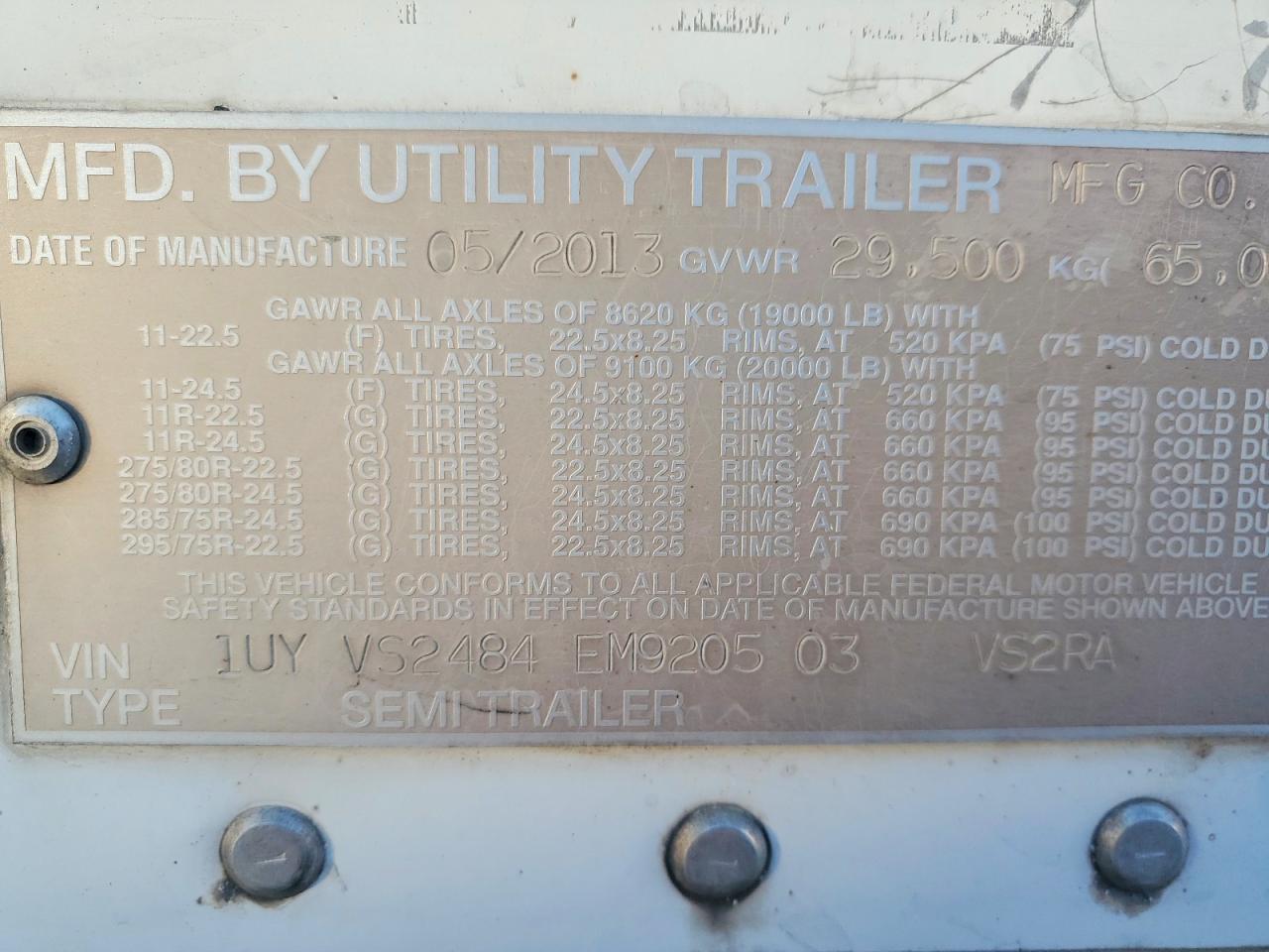 2014 Utility VS2RA Refrigerated Van Trailer