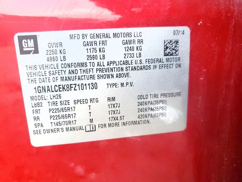 2015 Chevrolet Equinox lt