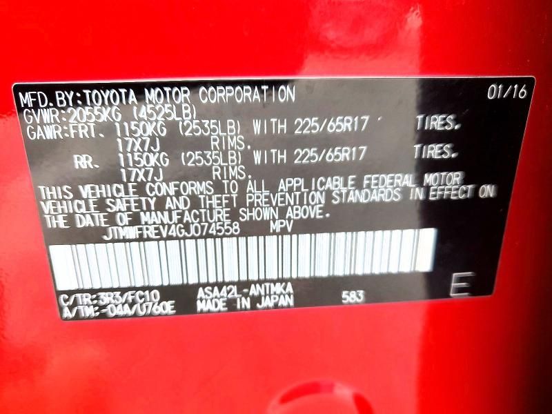 2016 Toyota Rav4 xle