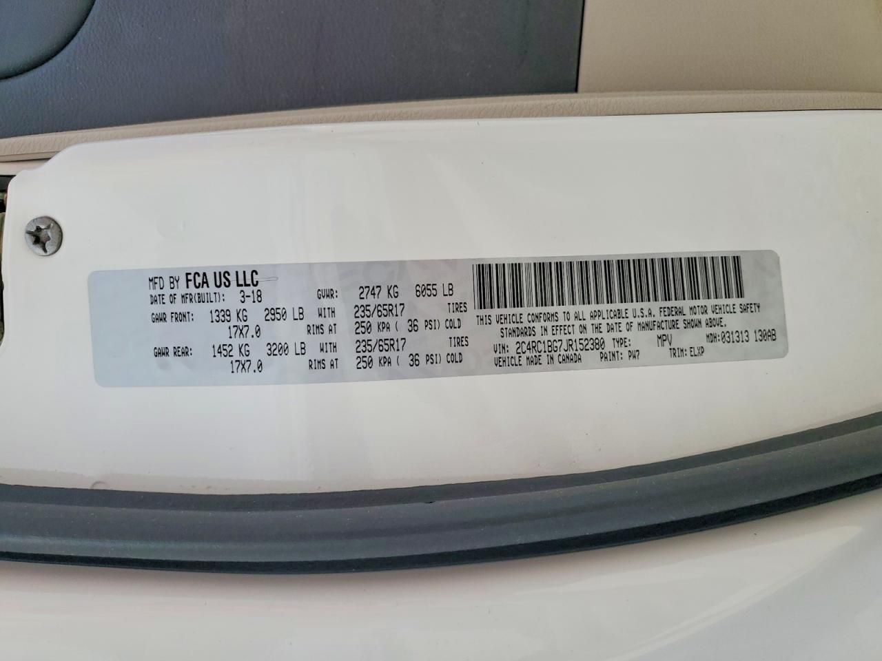 2018 Chrysler Pacifica Touring l