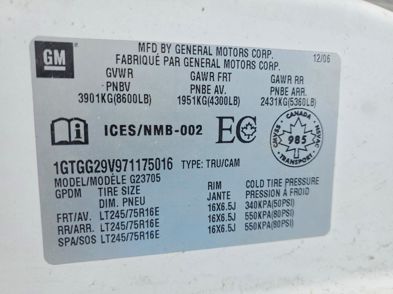 2007 GMC Savana G2500