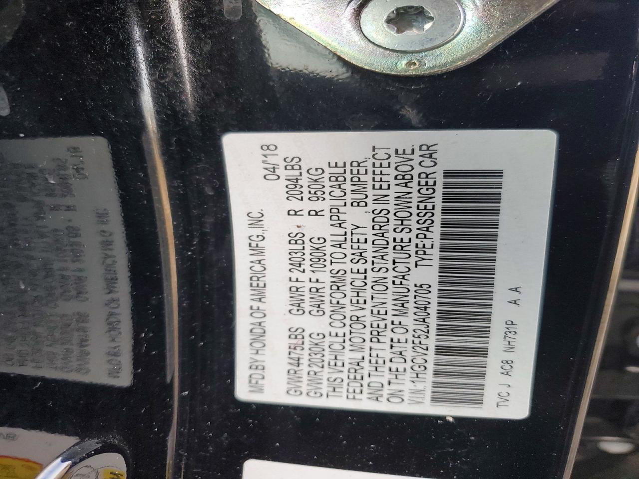 2018 Honda Accord exl