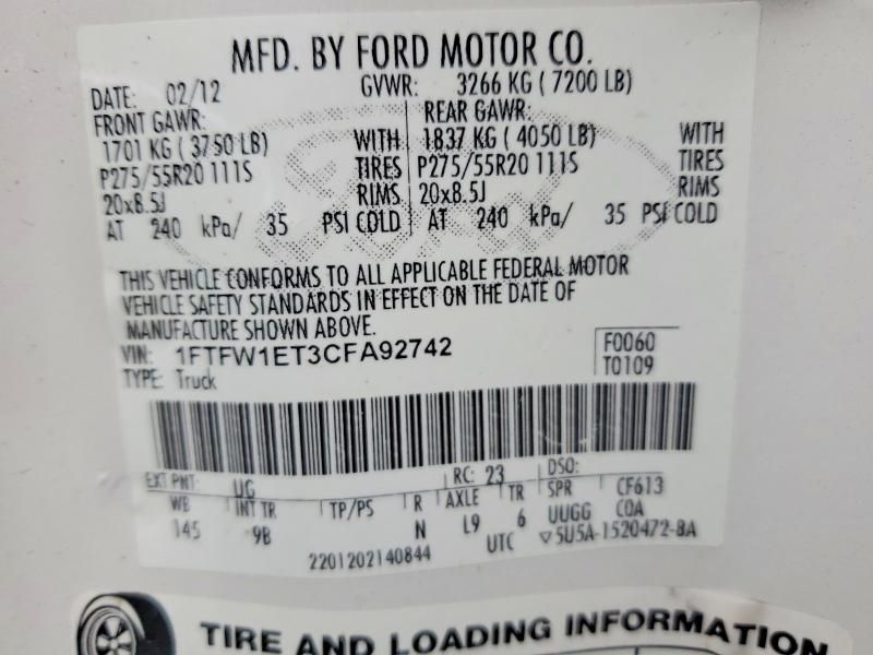 2012 Ford F150 Supercrew