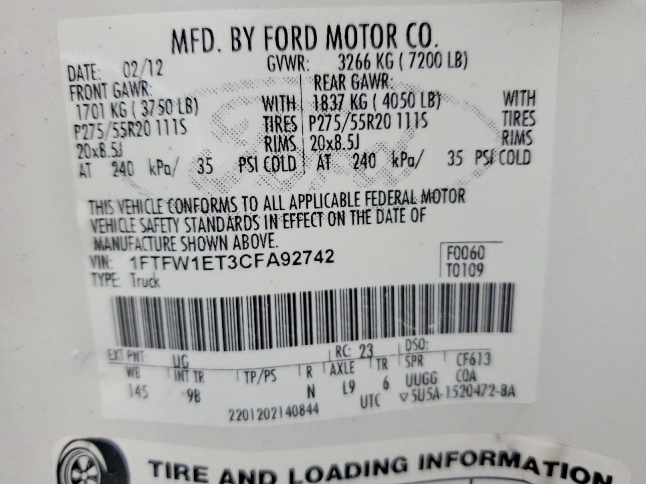 2012 Ford F150 Supercrew