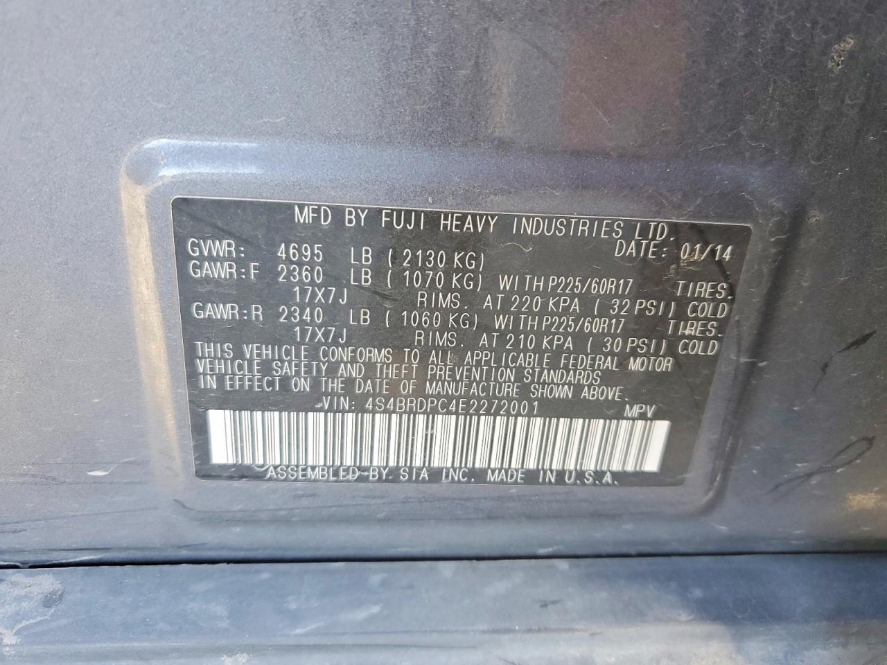 2014 Subaru Outback 3.6r Limited