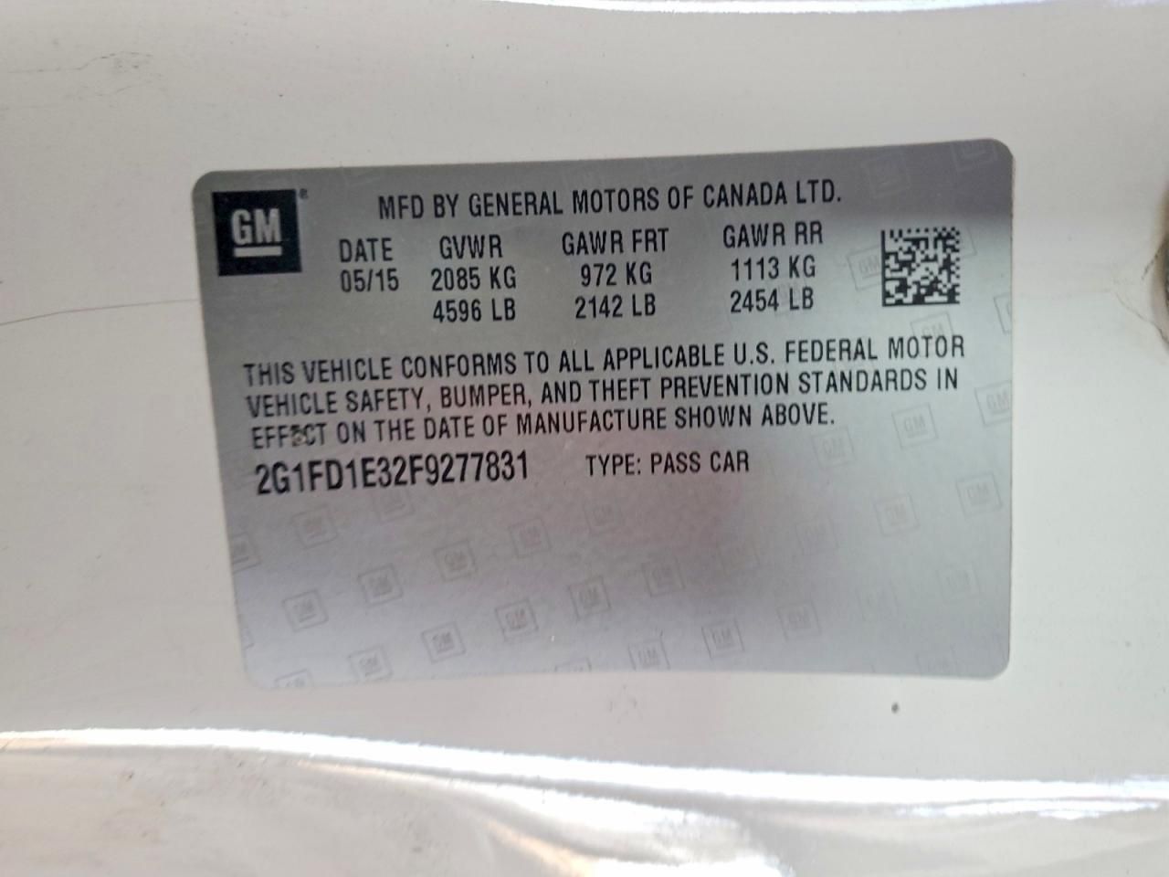 2015 Chevrolet Camaro lt