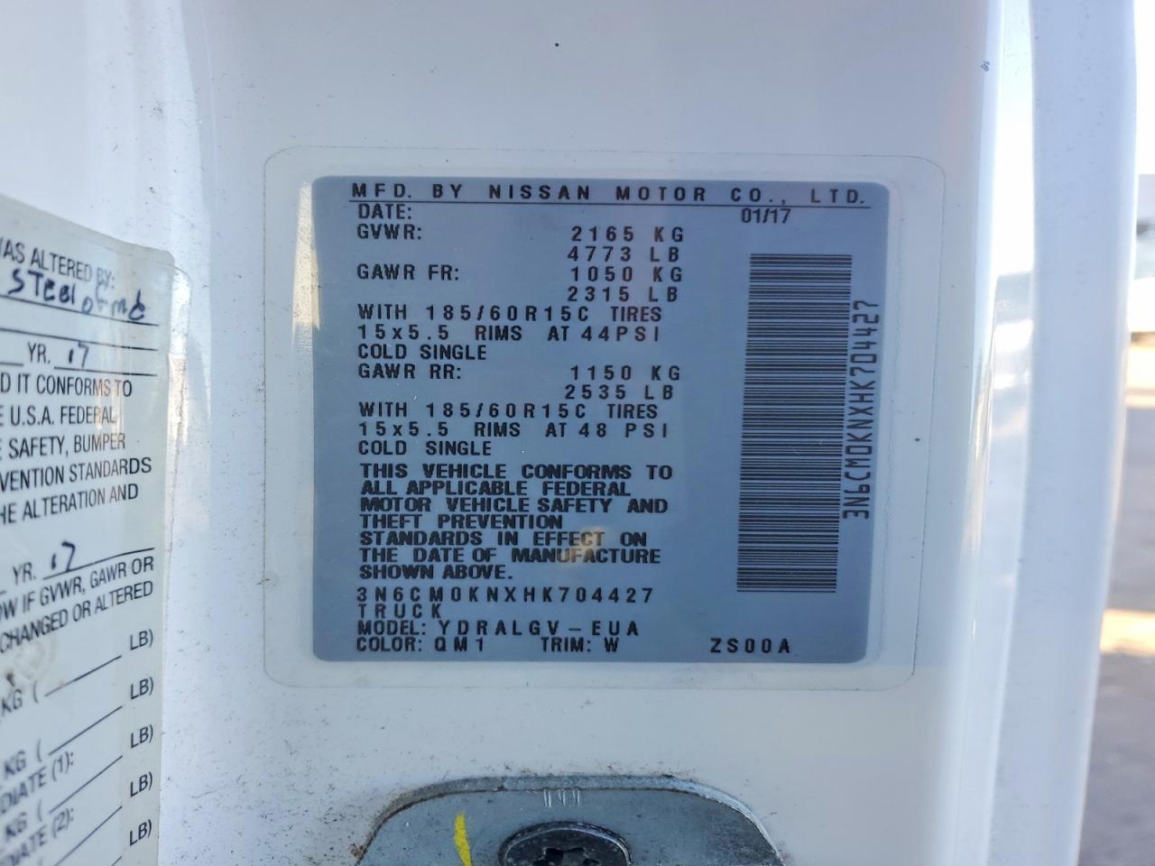 2017 Nissan NV200 Utility / Service Van