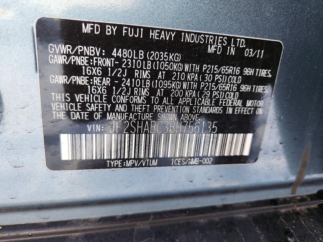 2011 Subaru Forester 2.5x