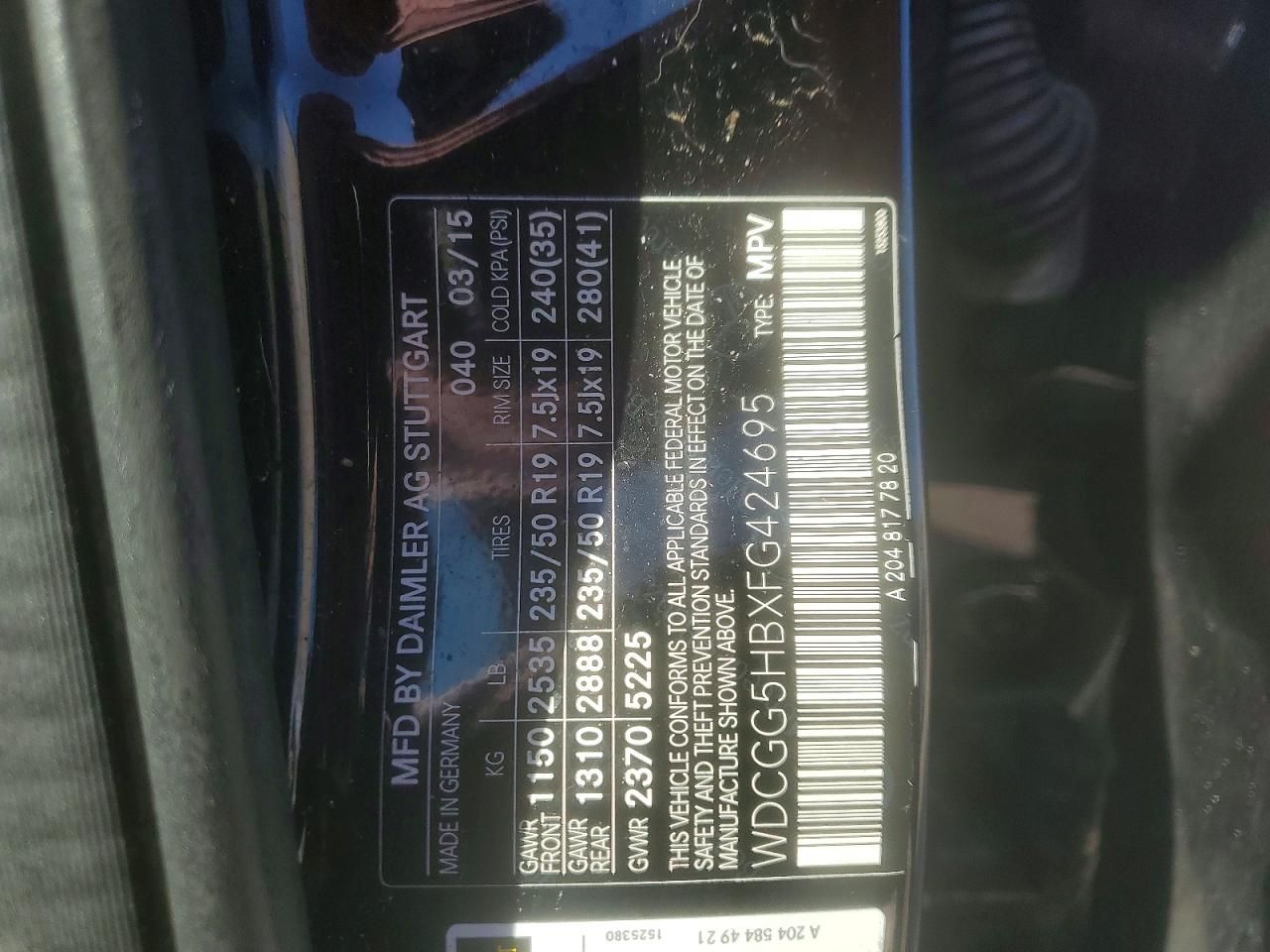 2015 Mercedes-Benz Glk 350